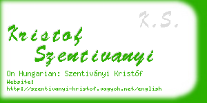 kristof szentivanyi business card